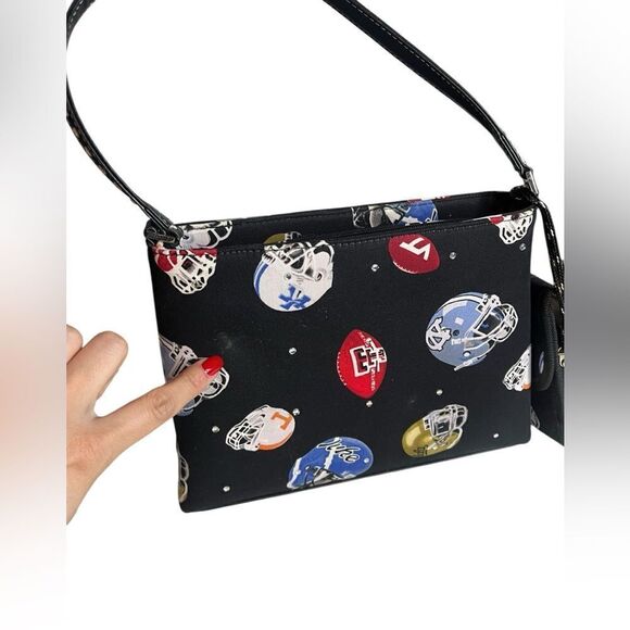 RARE VINTAGE NCAA COLLEGE FOOTBALL JEWELED PURSE WITH CELL PHONE HOLDER - Picture 7 of 16